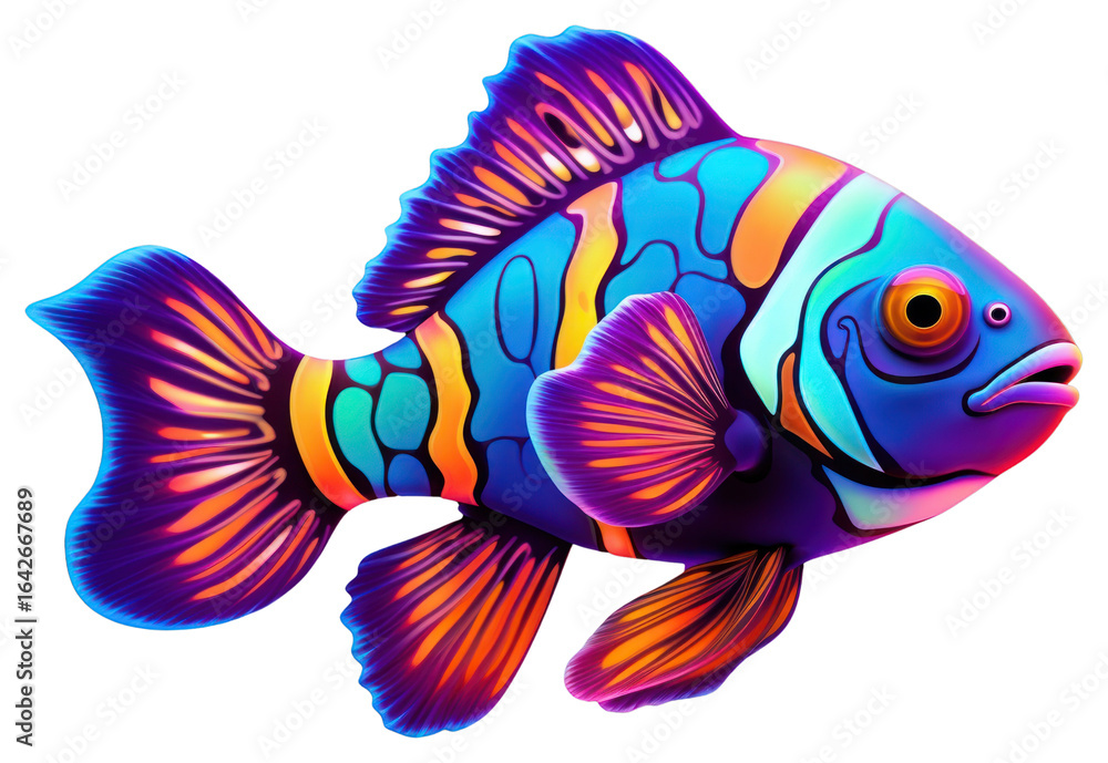 Fototapeta premium PNG Clown fish animal black background pomacentridae.