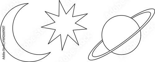 Celestial moon star saturn space astronomy cosmic astrology