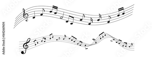 Music Note Wave Vector Design for Logo and Creative Art