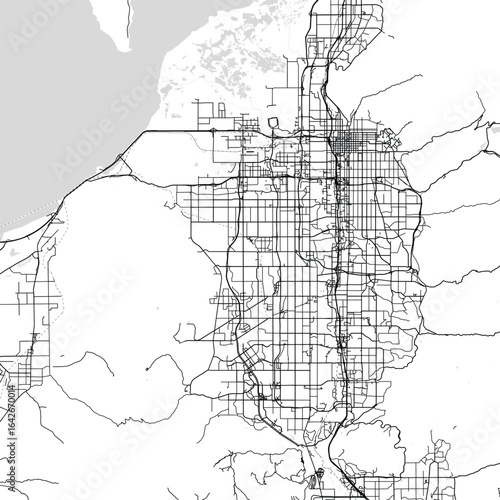 Foto Salt Lake City City Map Art Print Sleek Monochrome Urban Grid Wall Decor Featuring Refined Black and White Linework Modern Blueprint Aesthetic