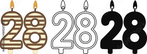 Birthday candles twenty eight candles celebration party art