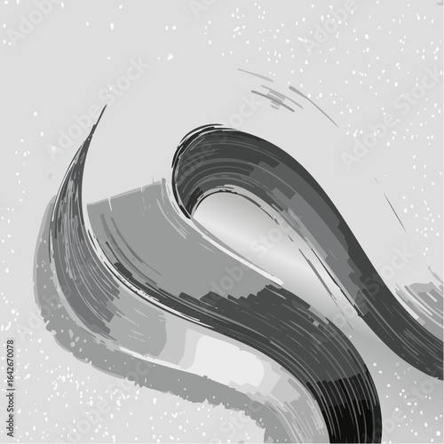 Grey brush stroke and texture grunge vector abstract hand painted element
2