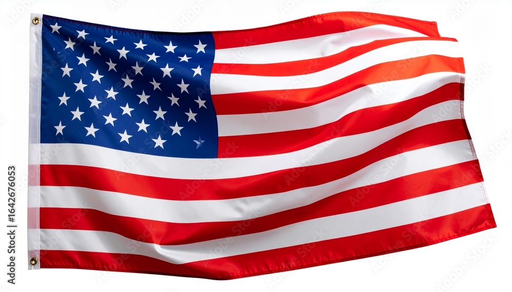Obraz premium Waving Fabric United States National Emblem Patriotism Symbol Flag Presentation