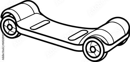 Hoverboard outline vector illustration, line art