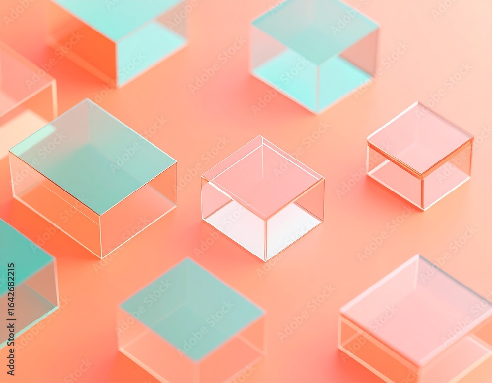 Trendy Millennial Pink Design - Soft Coral Isometric Cubes for Instagram Content, Beauty Brands and Lifestyle Product Photography Trendy Millennial Pink Design - Soft Coral Isometric Cubes for Instagram Content, Beauty Brands and Lifestyle Product Photography