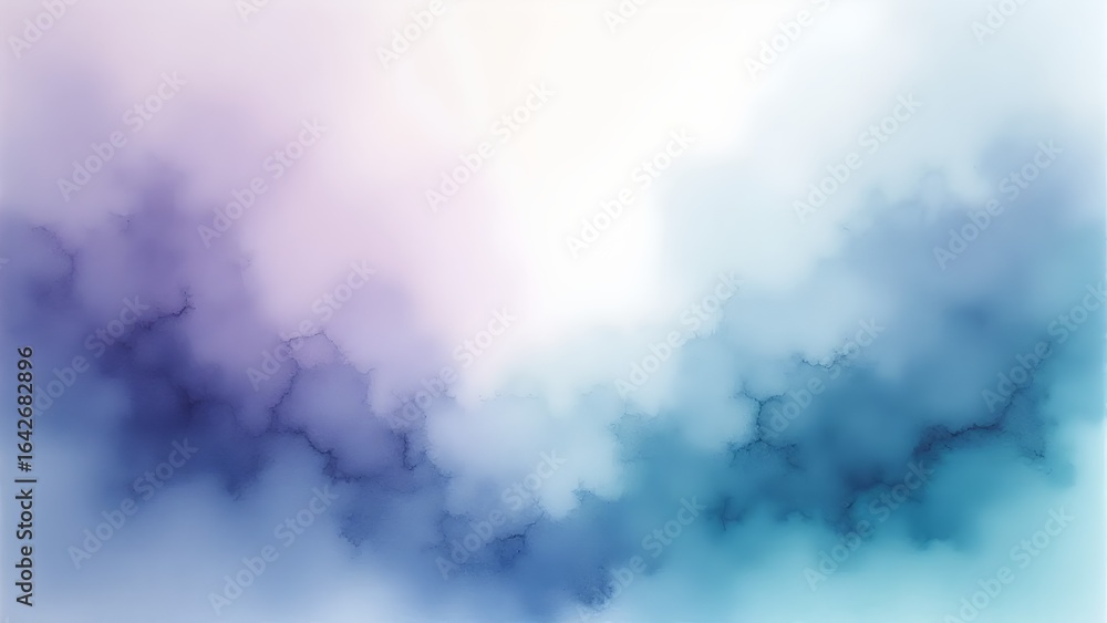 Naklejka premium Watercolor Abstract Background with Soft Blue and Violet Hues