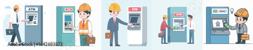 vector architect taking money from atm