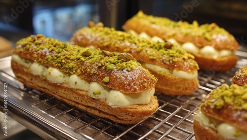 Wallpaper Mural Cream-filled pastries with pistachios Torontodigital.ca