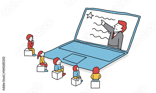 オンライン授業・オンラインレッスンのイラスト