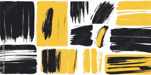 Set of grunge and watercolor paint brushes and strokes