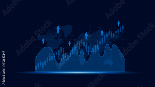 graph chart stock market investment growth technology background