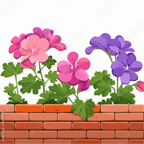 Beautiful flowerpot houseplant vector illustration concept
3
