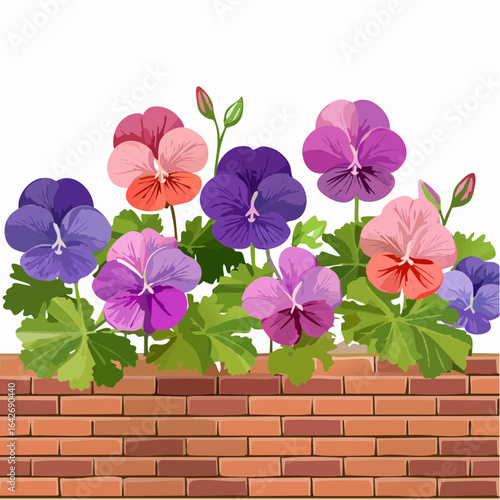 Beautiful flowerpot houseplant vector illustration concept
1