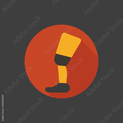 Flat Icon of Prosthetic Leg – Disability and Rehabilitation Symbol