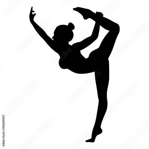 black silhouette vector of a gymnast woman