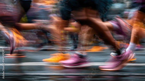 Fast runners wet street