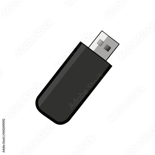 Simple flat icon of a usb flash drive on a black background