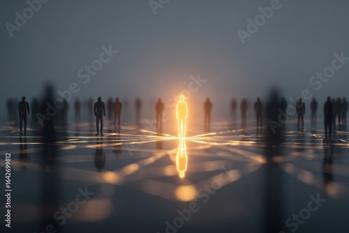 A single luminous figure amongst many