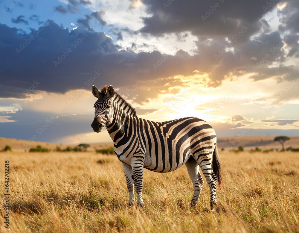 Naklejka premium Zebra in Natural Habitat