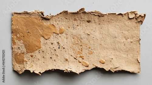 Wallpaper Mural Distressed piece of handmade paper with brown paint splatters and ragged edges Torontodigital.ca