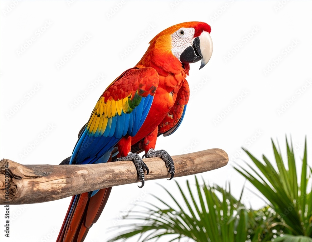 Obraz premium Colorful Macaw Parrot Isolated on White Background