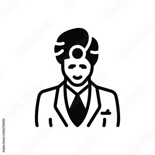 Black solid icon for groom