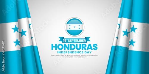 Honduras flag for independence day banner background with waving ribbon flag