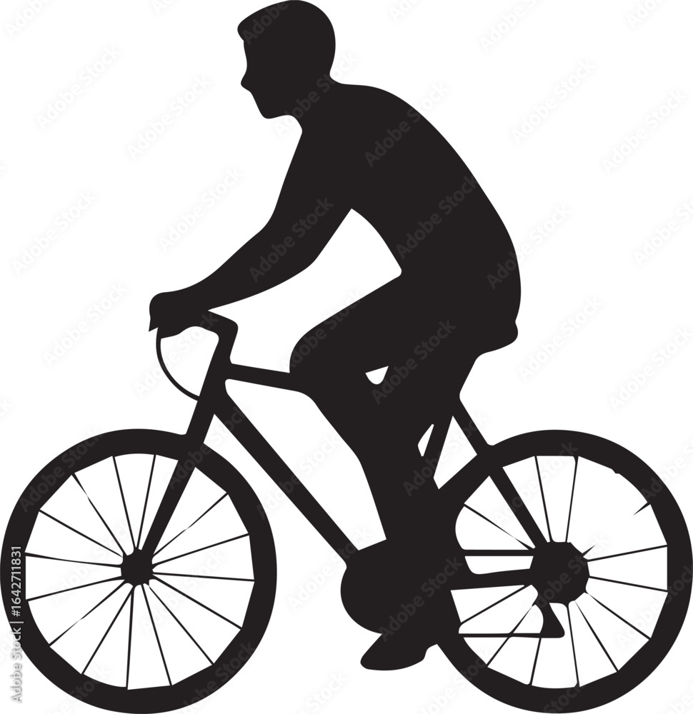 Fototapeta premium silhouette of a man riding a bike