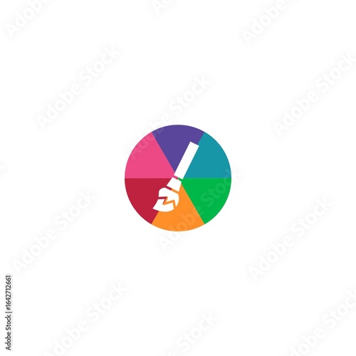 This icon depicts creativity and design art, with the brush as the main symbol and the bright colors symbolizing diversity and artistic expression.