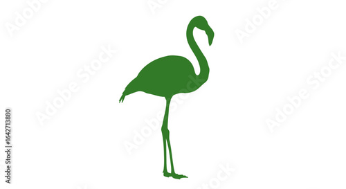 elegant green flamingo silhouette perfect for ecofriendly branding