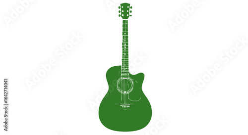 green acoustic guitar silhouette perfect for music websites and blogs