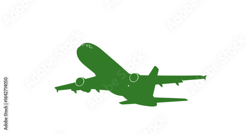 green airplane silhouette landing approach perfect for travel aviation designs