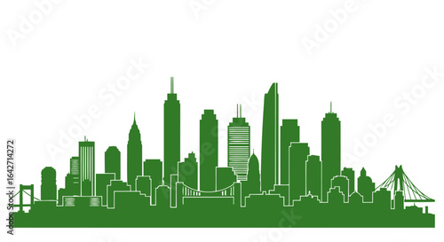 green city skyline ecofriendly urban landscape design