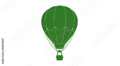 green hot air balloon silhouette soaring towards new heights