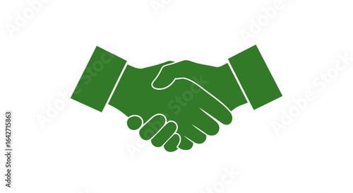 securing a deal green handshake icon for partnership success