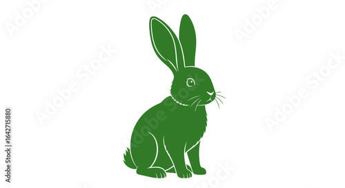 serene green rabbit silhouette perfect for ecofriendly designs