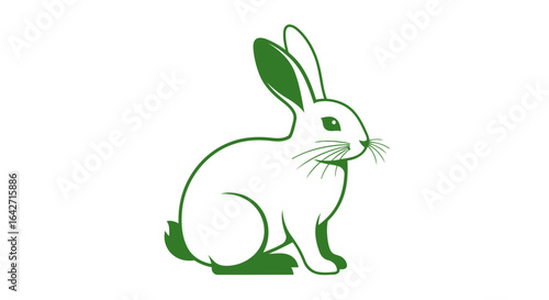 serene green rabbit silhouette ecofriendly logo or design element