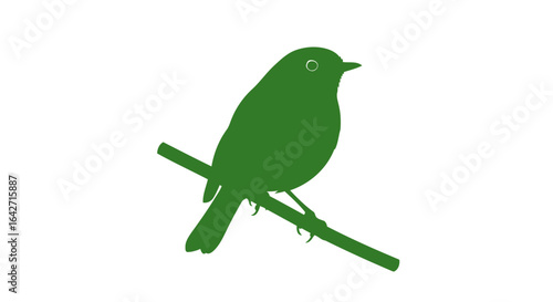 serene green bird silhouette perfect for ecofriendly branding
