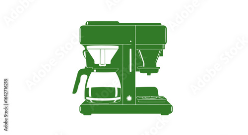 simple green coffee maker icon perfect for cafe menus branding