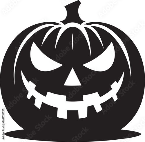 A spooky grinning jack o lantern illustration with a classic carved face perfect for halloween celebrations and autumn themes