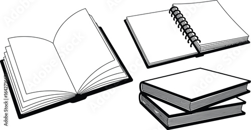 Books sketch illustration vector open book stack of books art