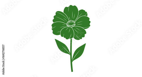 simple green flower nature icon for ecofriendly designs