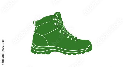 sturdy green hiking boot perfect for outdoor adventures