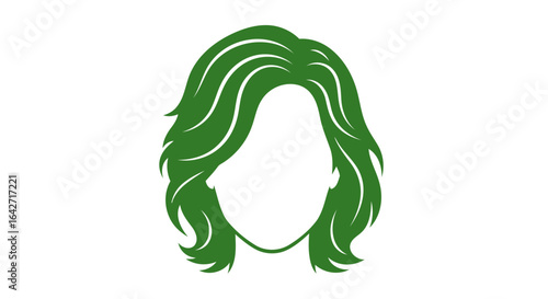 stylish green bob hairstyle anonymous female profile icon