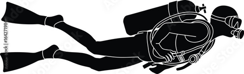 Scuba diving gear vector illustration for water sport design