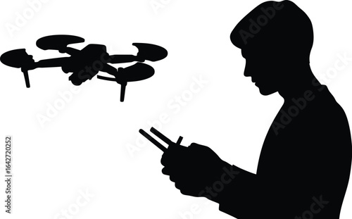 Drone operator flying drone aerial photography drone technology
