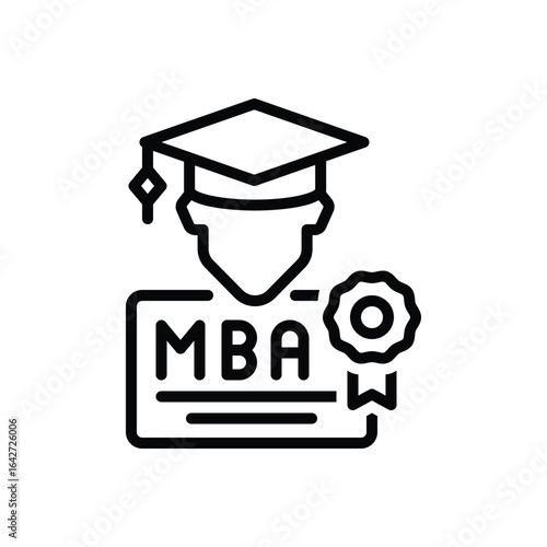 Black line icon for mba