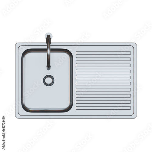 Kitchen Sink Top View 3D Render Illustration