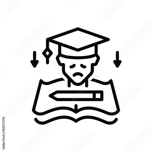 Black line icon for undergraduate