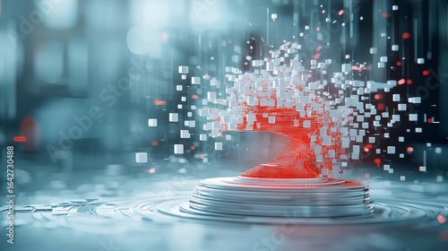 Digital transformation virtual space 3d concept art abstract environment close-up view modern technology visualization
